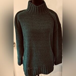 LOFT Deep Teal Cowl Neck Sweater